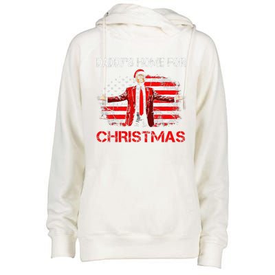 DaddyS Home For Christmas Santa Trump Xmas Womens Funnel Neck Pullover Hood