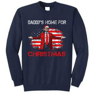 DaddyS Home For Christmas Santa Trump Xmas Tall Sweatshirt