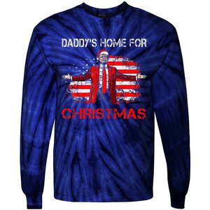 DaddyS Home For Christmas Santa Trump Xmas Tie-Dye Long Sleeve Shirt