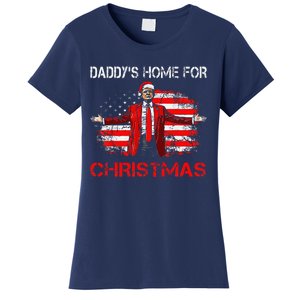 DaddyS Home For Christmas Santa Trump Xmas Women's T-Shirt