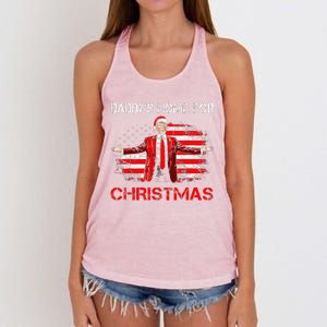 DaddyS Home For Christmas Santa Trump Xmas Women's Knotted Racerback Tank