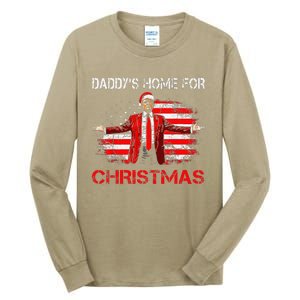 DaddyS Home For Christmas Santa Trump Xmas Tall Long Sleeve T-Shirt