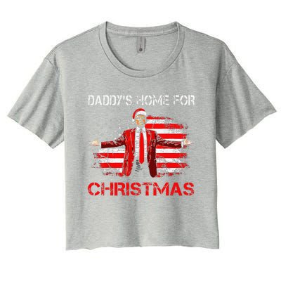 DaddyS Home For Christmas Santa Trump Xmas Women's Crop Top Tee