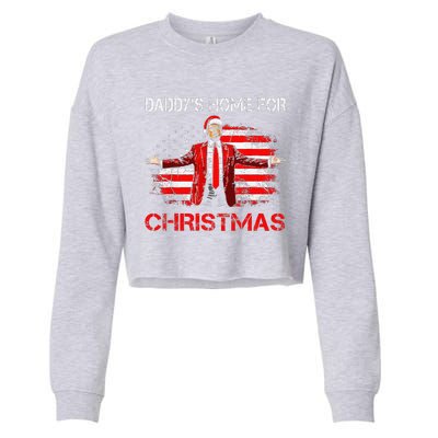 DaddyS Home For Christmas Santa Trump Xmas Cropped Pullover Crew