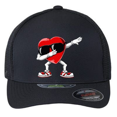 Dabbing Heart Funny Gifts Valentines Day Flexfit Unipanel Trucker Cap