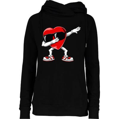 Dabbing Heart Funny Gifts Valentines Day Womens Funnel Neck Pullover Hood