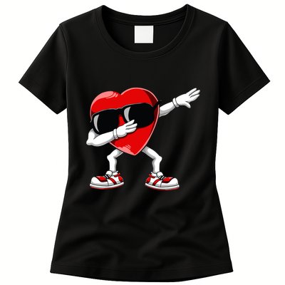 Dabbing Heart Funny Gifts Valentines Day Womens T-Shirt