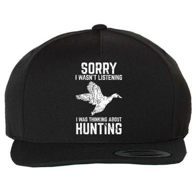 Duck Hunting Funny Gift For Duck And Goose Hunters Gift Wool Snapback Cap