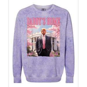 Daddys Home Funny Trump Daddys Coming Home 2024 Maga 2024 Colorblast Crewneck Sweatshirt