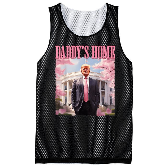 Daddys Home Funny Trump Daddys Coming Home 2024 Maga 2024 Mesh Reversible Basketball Jersey Tank