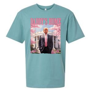 Daddys Home Funny Trump Daddys Coming Home 2024 Maga 2024 Sueded Cloud Jersey T-Shirt