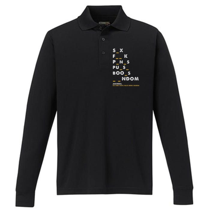 Dirty Humor For Dirty Mind Graphic Performance Long Sleeve Polo