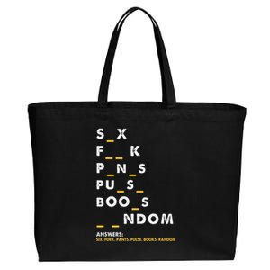 Dirty Humor For Dirty Mind Graphic Cotton Canvas Jumbo Tote