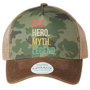 Dad Hero Funny Father Legendary Daddy Dad Joke Lover Gift Legacy Tie Dye Trucker Hat