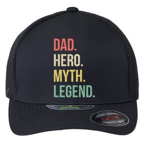 Dad Hero Funny Father Legendary Daddy Dad Joke Lover Gift Flexfit Unipanel Trucker Cap