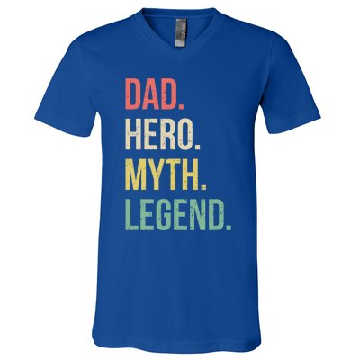 Dad Hero Funny Father Legendary Daddy Dad Joke Lover Gift V-Neck T-Shirt