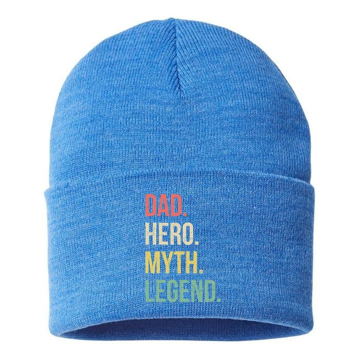 Dad Hero Funny Father Legendary Daddy Dad Joke Lover Gift Sustainable Knit Beanie