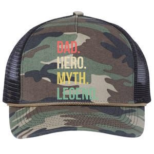 Dad Hero Funny Father Legendary Daddy Dad Joke Lover Gift Retro Rope Trucker Hat Cap