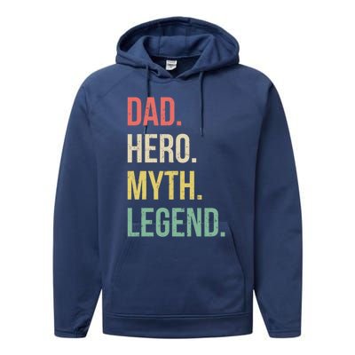 Dad Hero Funny Father Legendary Daddy Dad Joke Lover Gift Performance Fleece Hoodie