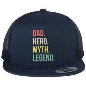 Dad Hero Funny Father Legendary Daddy Dad Joke Lover Gift Flat Bill Trucker Hat