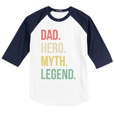 Dad Hero Funny Father Legendary Daddy Dad Joke Lover Gift Baseball Sleeve Shirt