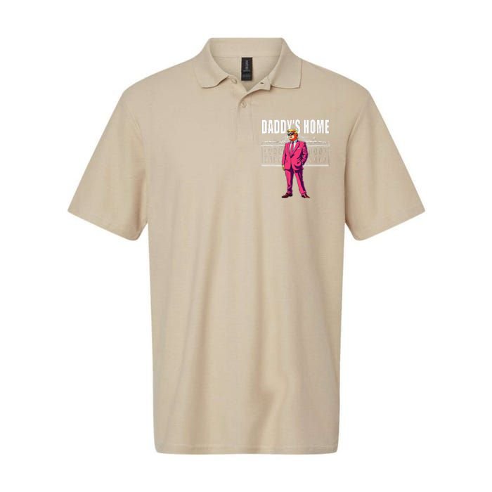 DaddyS Home  Funny Saying DaddyS Home Softstyle Adult Sport Polo