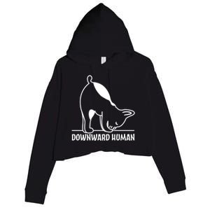 Downward Hu Funny Yoga Dog Lover Gift Crop Fleece Hoodie