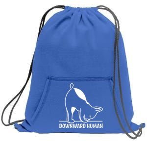 Downward Hu Funny Yoga Dog Lover Gift Sweatshirt Cinch Pack Bag