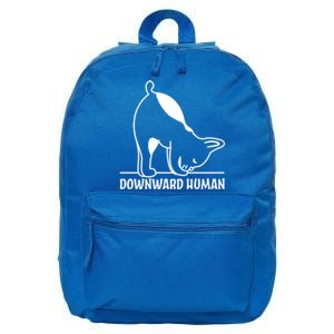 Downward Hu Funny Yoga Dog Lover Gift 16 in Basic Backpack