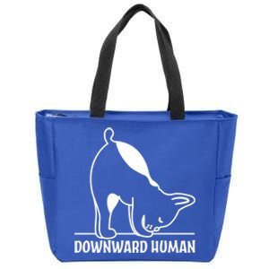 Downward Hu Funny Yoga Dog Lover Gift Zip Tote Bag