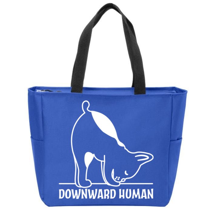 Downward Hu Funny Yoga Dog Lover Gift Zip Tote Bag