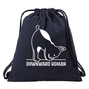 Downward Hu Funny Yoga Dog Lover Gift Drawstring Bag