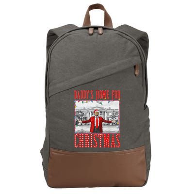 DaddyS Home For Christmas Trump Cotton Canvas Backpack