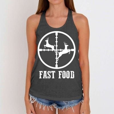 Deer Hunting Funny Hunter Fast Food Gift Women's Knotted Racerback Tank