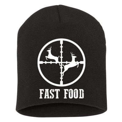 Deer Hunting Funny Hunter Fast Food Gift Short Acrylic Beanie