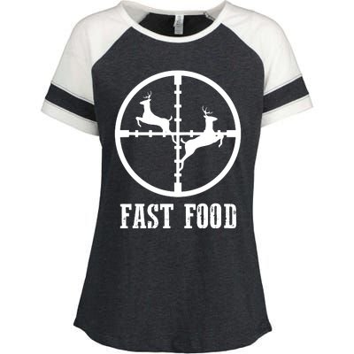 Deer Hunting Funny Hunter Fast Food Gift Enza Ladies Jersey Colorblock Tee