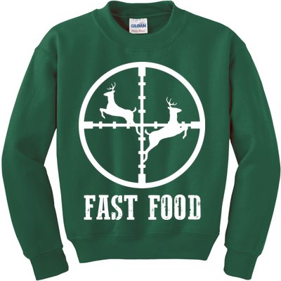 Deer Hunting Funny Hunter Fast Food Gift Kids Sweatshirt