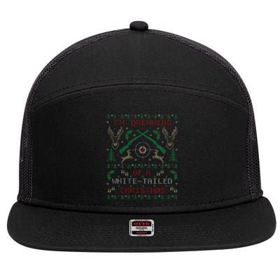 Deer Hunting Funny Ugly Christmas Sweater Party 7 Panel Mesh Trucker Snapback Hat