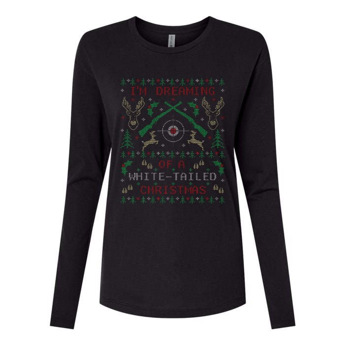 Deer Hunting Funny Ugly Christmas Sweater Party Womens Cotton Relaxed Long Sleeve T-Shirt