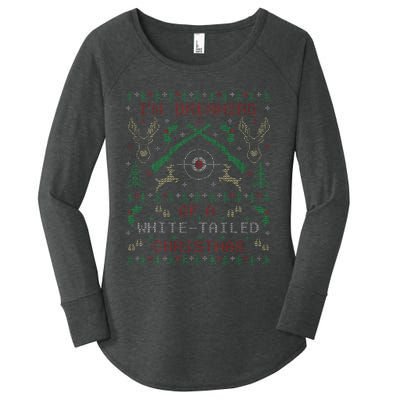 Deer Hunting Funny Ugly Christmas Sweater Party Women's Perfect Tri Tunic Long Sleeve Shirt