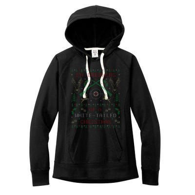 Deer Hunting Funny Ugly Christmas Sweater Party Women's Fleece Hoodie