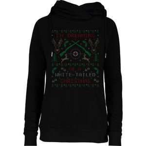 Deer Hunting Funny Ugly Christmas Sweater Party Womens Funnel Neck Pullover Hood