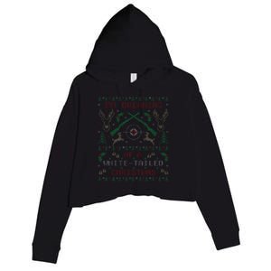 Deer Hunting Funny Ugly Christmas Sweater Party Crop Fleece Hoodie