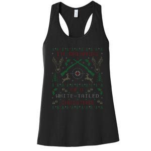 Deer Hunting Funny Ugly Christmas Sweater Party Women's Racerback Tank