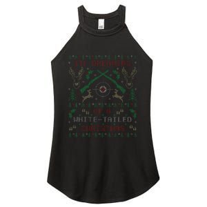 Deer Hunting Funny Ugly Christmas Sweater Party Women's Perfect Tri Rocker Tank