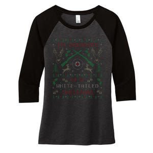 Deer Hunting Funny Ugly Christmas Sweater Party Women's Tri-Blend 3/4-Sleeve Raglan Shirt