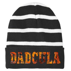 Dadcula Halloween Fanny Dad Halloween Gift Striped Beanie with Solid Band