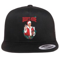 DaddyS Home Funny Santa Trump Christmas 2024 New President Flat Bill Trucker Hat