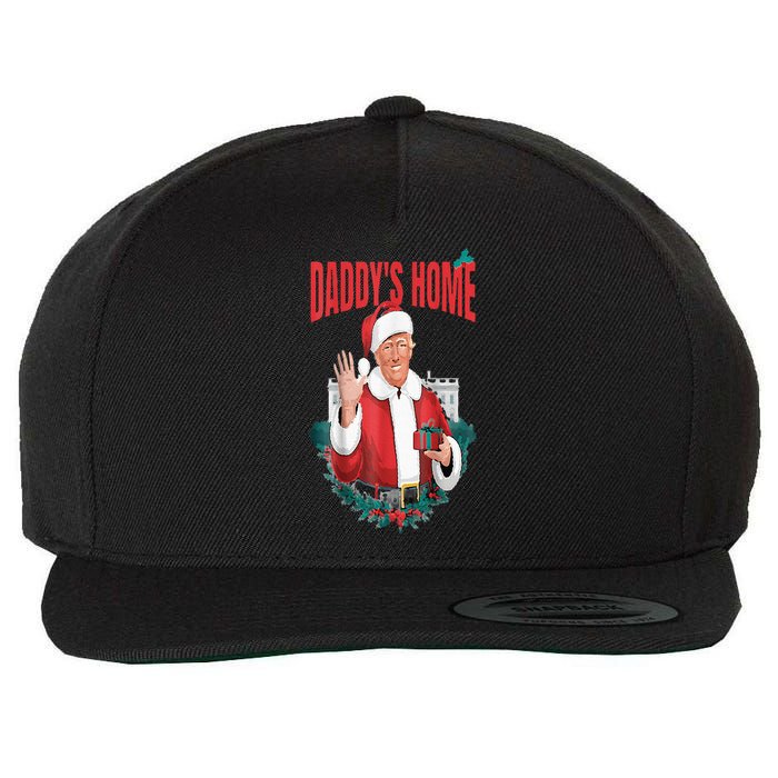 DaddyS Home Funny Santa Trump Christmas 2024 New President Wool Snapback Cap