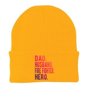 Dad Husband Fire Fighter Hero Gift Knit Cap Winter Beanie